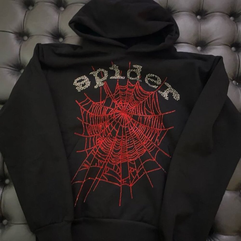 Sp5der OG Rhinestone Logo Hoodie